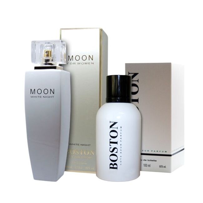 Pachet El si Ea - Apa de Parfum si toaleta Cote d'Azur Boston Moon White Night, 200 ml
