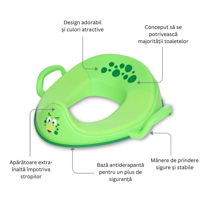 Reductor cu manere pentru toaleta, My Trainer Seat, Dino
