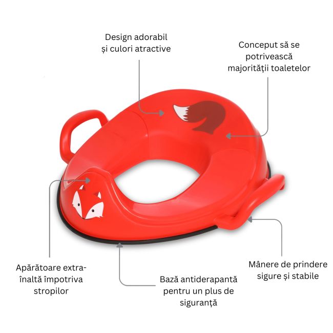 Reductor cu manere pentru toaleta, My Trainer Seat, Vulpe