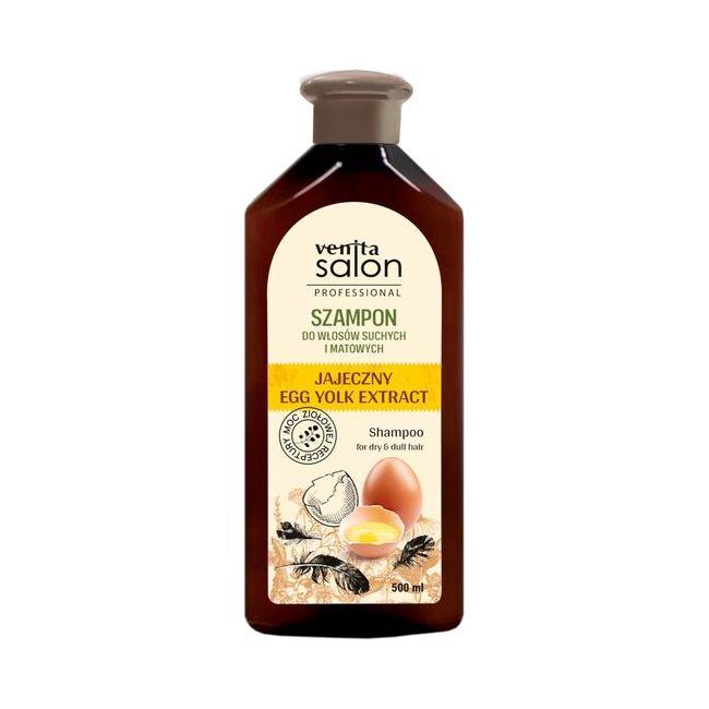 Sampon Herbal, cu Extract de Galbenus de Ou, Salon Professional, pentru par uscat si tern, Venita, 500ml