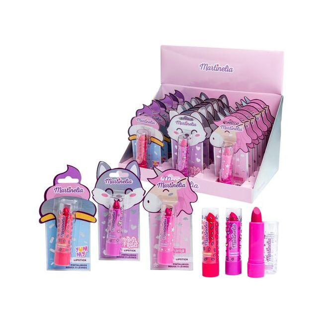 Set 18 bucati ruj de buze pentru fetite Juicy World 35077, Martinelia 4g