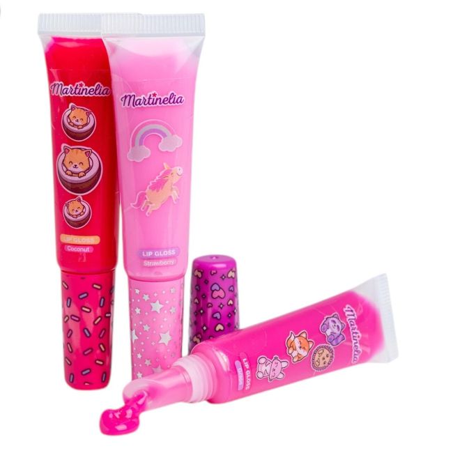 Set 3 bucati gloss de buze pentru fetite Juicy World, Martinelia 35076, 21ml