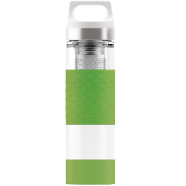 Termos din sticla Hot & Cold Glass Green, 0.4l