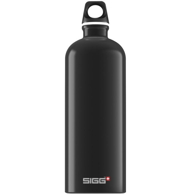 Bidon din aluminiu Traveller Black, 1l