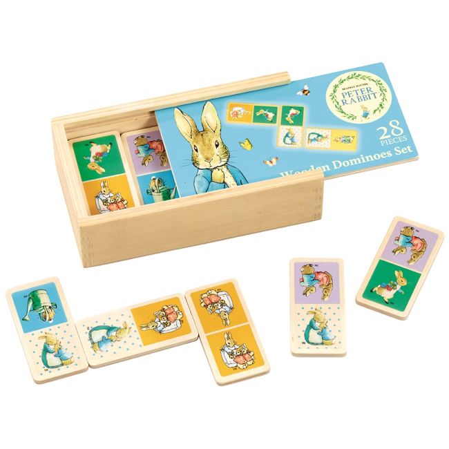 Joc Domino din lemn Peter Rabbit, 28 piese