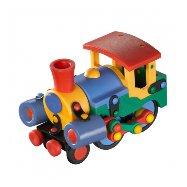 Jucarie de construit mic-o-mic 3D Locomotiva 089.070, 15 cm