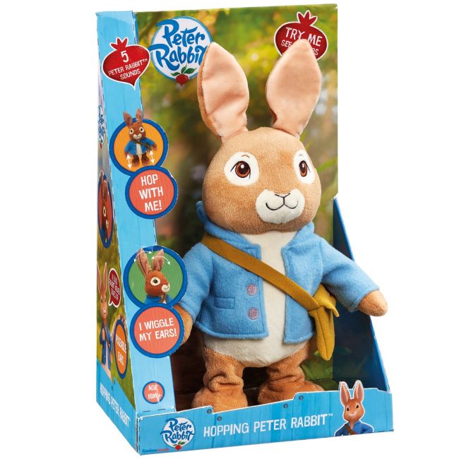 Jucarie din plus Peter Rabbit, Talking & Hopping, 34 cm