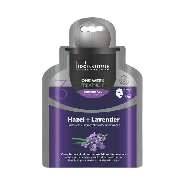 Masca faciala cu extract de Alunul vrajitoarelor + Lavanda , IDC Institute 30902, 22 gr