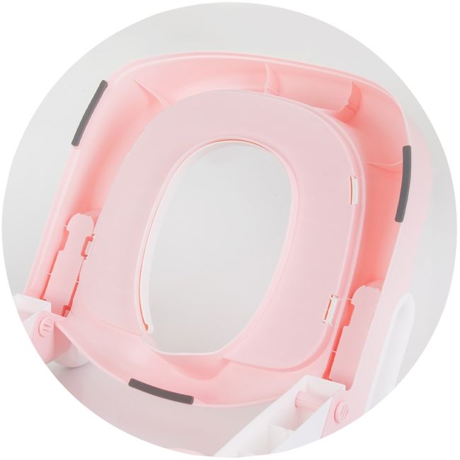 Reductor toaleta cu scara chipolino skippy pink hubstpsk0243pi