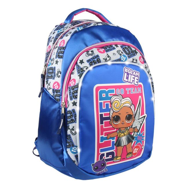 Rucsac Cerda L.O.L. cu buzunar frontal si led-uri, 31x47x24 cm