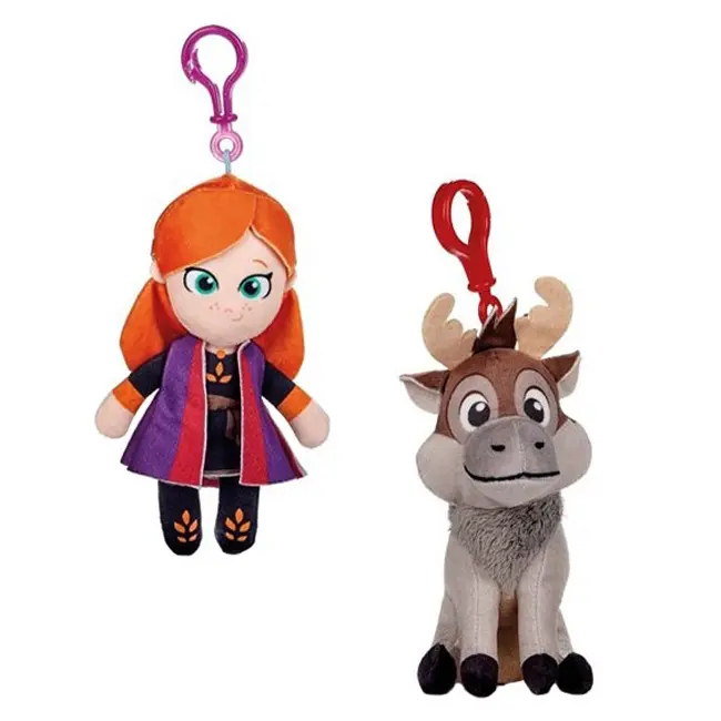 Set 2 jucarii din plus cu breloc Anna si Sven, Frozen, 12/15 cm