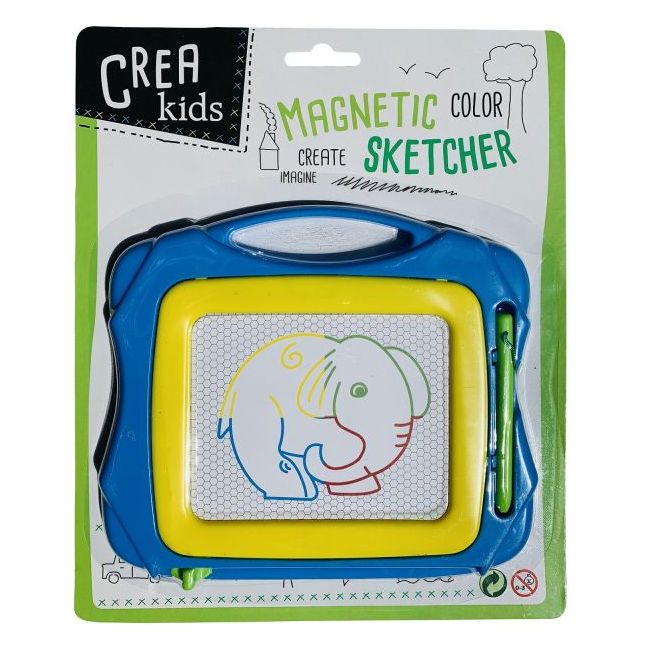 Tablita magnetica mini pentru desenat, 16 x 14 cm, albastru/galben