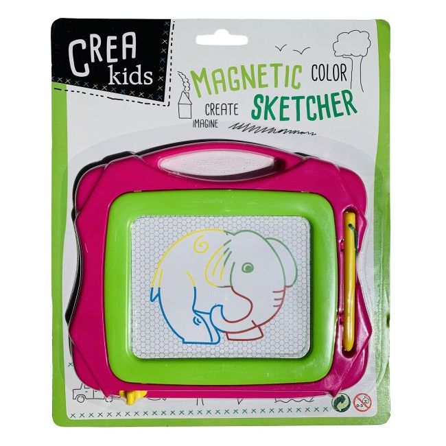 Tablita magnetica mini pentru desenat, 16 x 14 cm, fucsia/verde