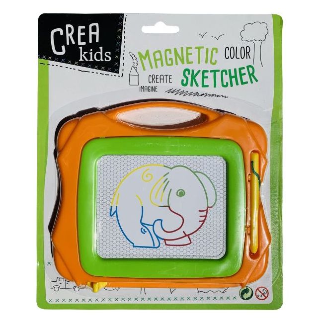 Tablita magnetica mini pentru desenat, 16 x 14 cm, portocaliu/verde