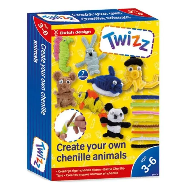 Set creativ cu snururi plusate, 7 modele - animale