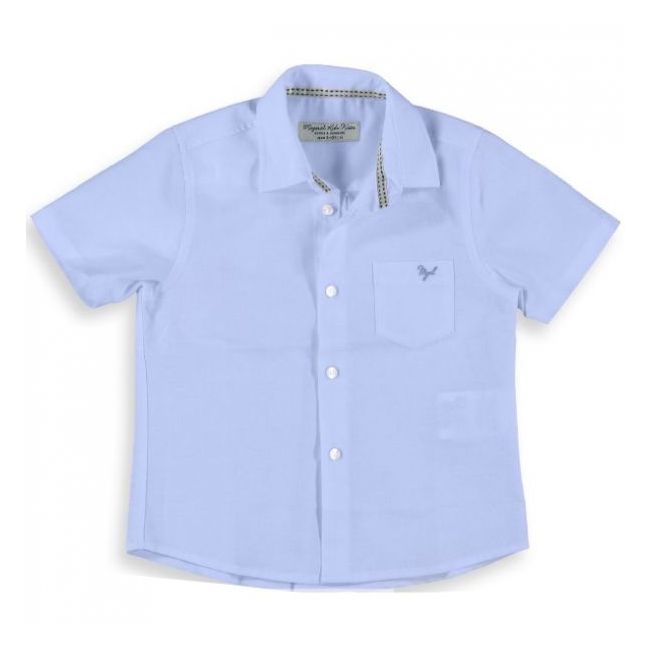 Camasa bleu din in cu maneci scurte (3118), 3 ani / 98 cm
