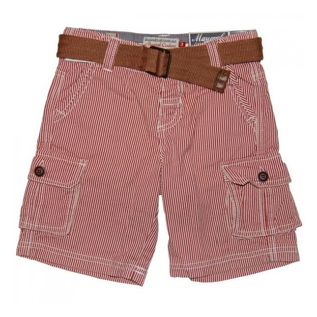 Pantaloni scurti rosii cu dungi si curea (3222), 6 ani / 116 cm