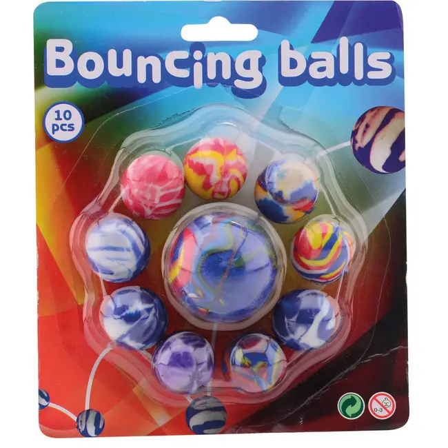 Set 10 bile saritoare din cauciuc, 2.5 - 4 cm