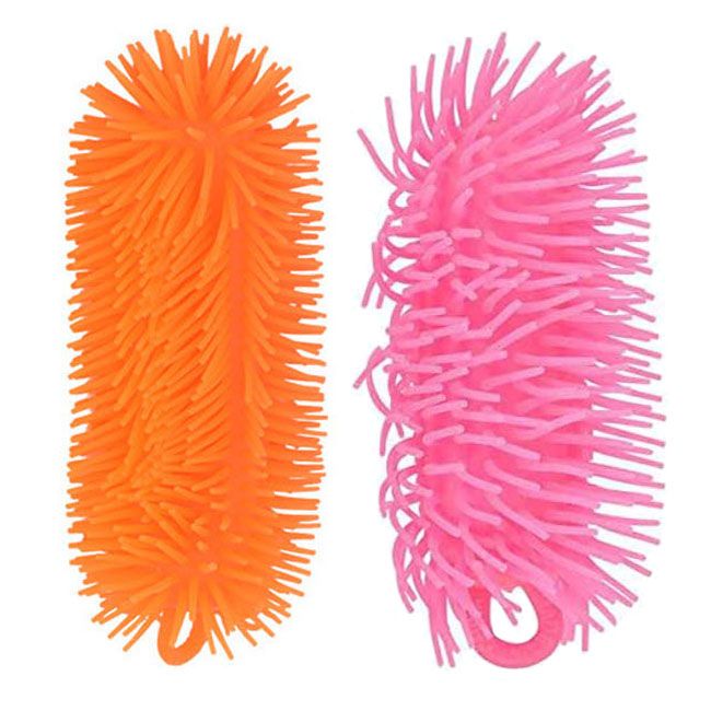 Set 2 viermi din silicon moale, Portocaliu/Fuchsia, 20 cm