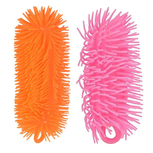 Set 2 viermi din silicon moale, Portocaliu/Fuchsia, 20 cm