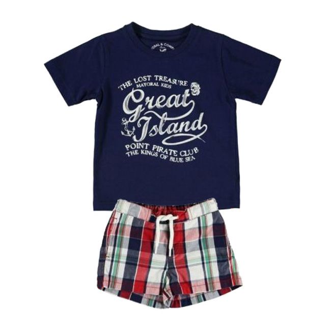 Set tricou bleumarin si short baie (3659), 4 ani / 104 cm