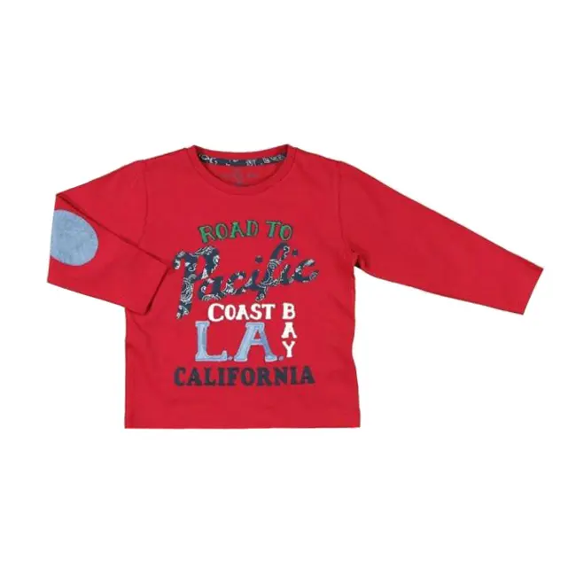 Tricou rosu  cu maneca lunga (3013), 7 ani / 122 cm