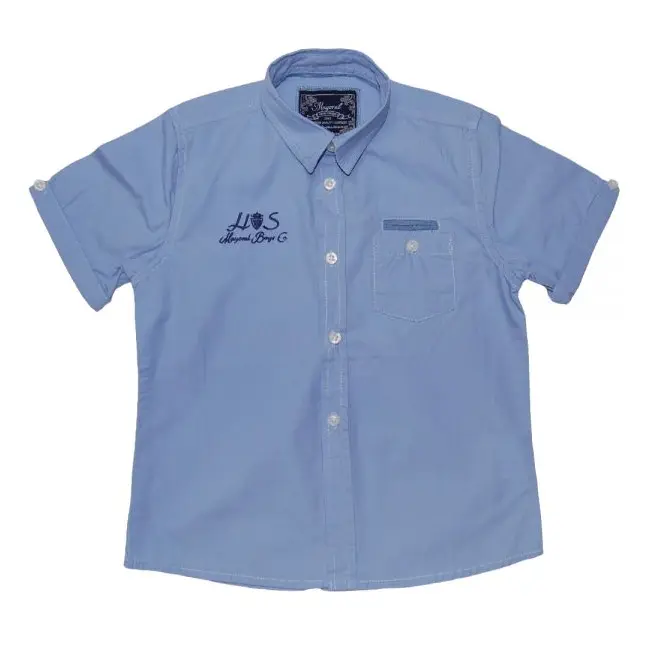 Camasa bleu cu maneci scurte si imprimeu (3109), 6 ani / 116 cm