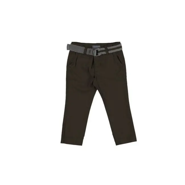 Pantaloni maro din doc si curea textila (4533), 6 ani / 116 cm