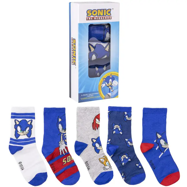 Set 5 perechi sosete Sonic, 35-38