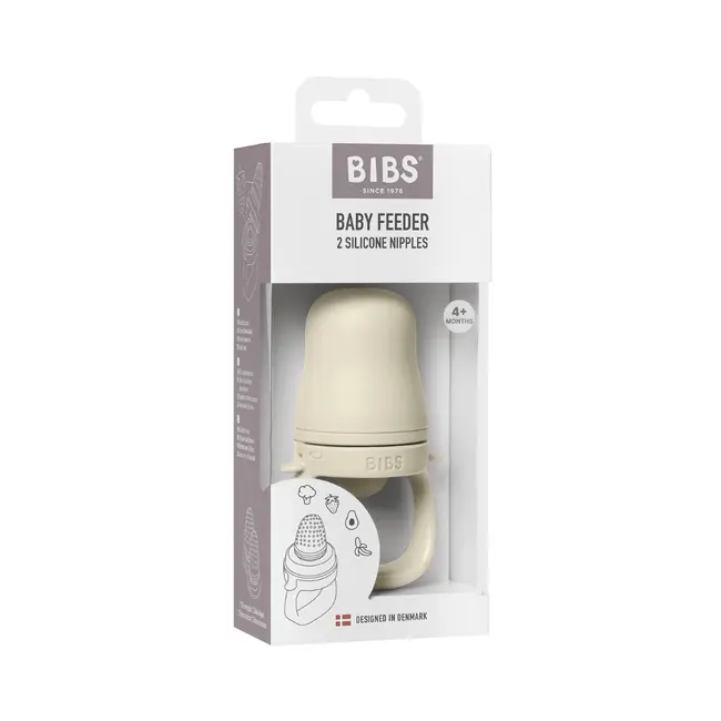 Bibs - dispozitiv de hranire baby feeder cu 2 tetine din silicon, ivory bbb4350216