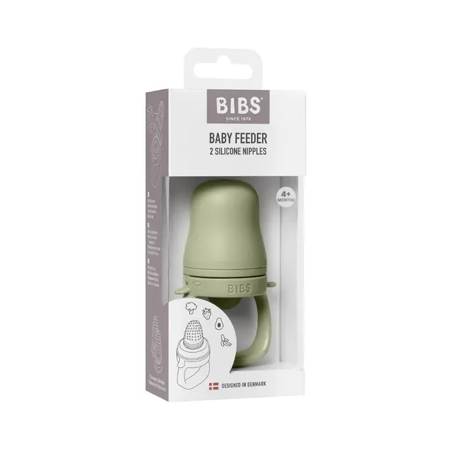 Bibs - dispozitiv de hranire baby feeder cu 2 tetine din silicon, sage bbb4350250