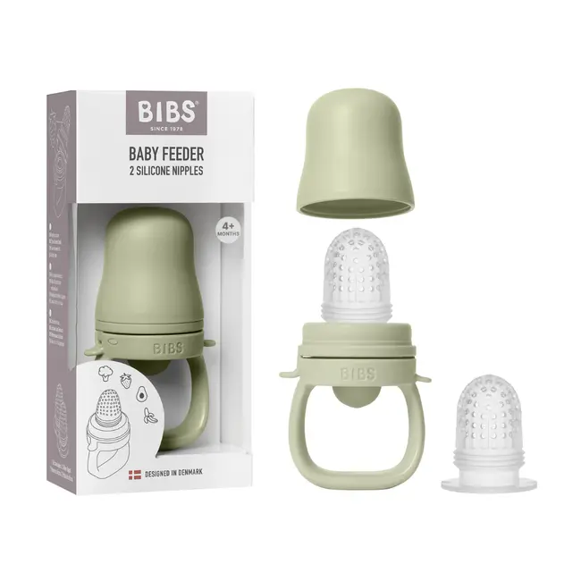 Bibs - dispozitiv de hranire baby feeder cu 2 tetine din silicon, sage bbb4350250