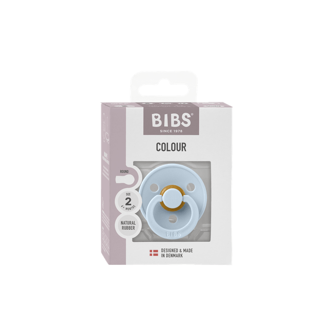 Bibs - suzeta colour latex, tetina rotunda, 6+ luni, ambalaj premium bbbcolourlatexbox2