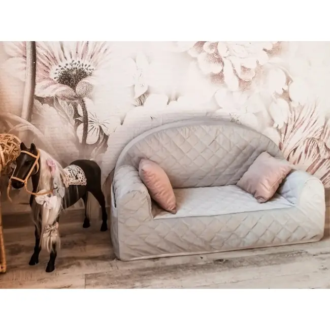 Canapea Confortabila Pentru Copii, Cu Buzunare, Gri Velvet By Babysteps Pjb480549