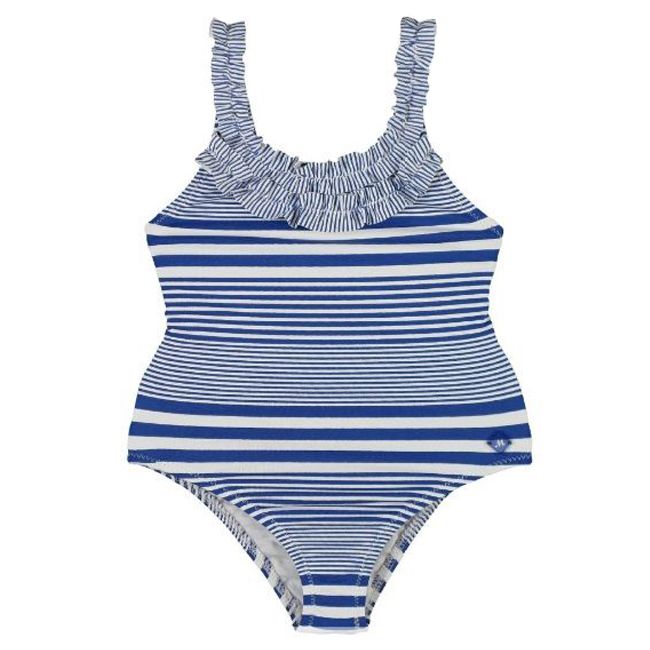 Costum de baie intreg (3752) cu dungi, Albastru/Alb, 2 ani, 92 cm