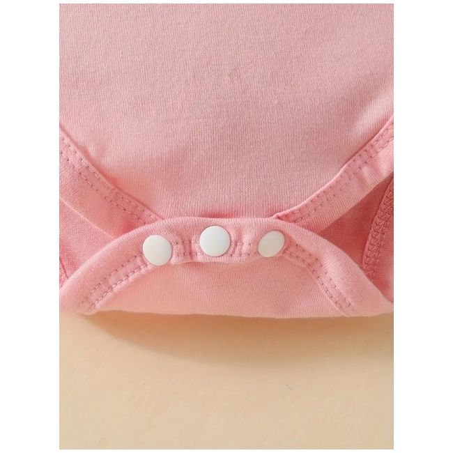 Costumas pentru fetite, body roz, pantaloni cu inimioare si bentita asortata mdtu110-r2