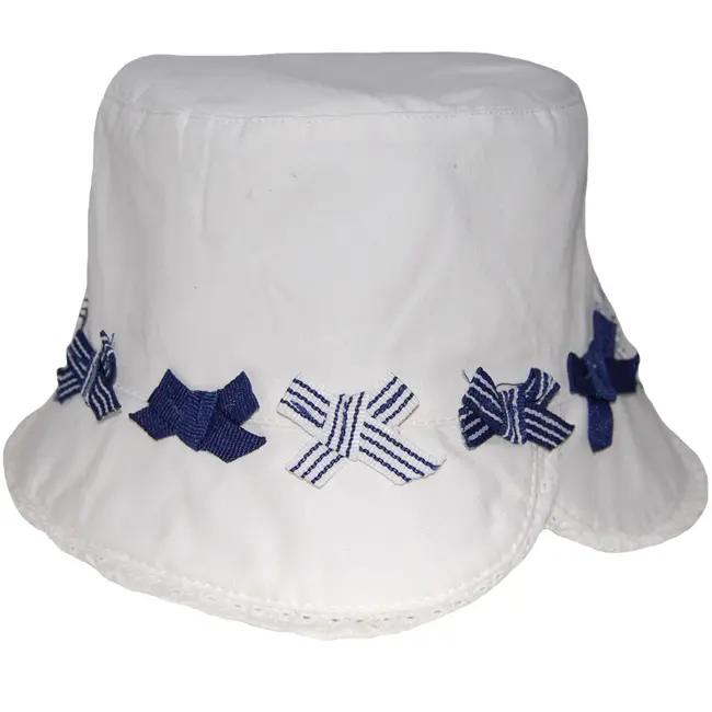 Palarie alba cu fundite (10268), 8x24 cm / 48 cm