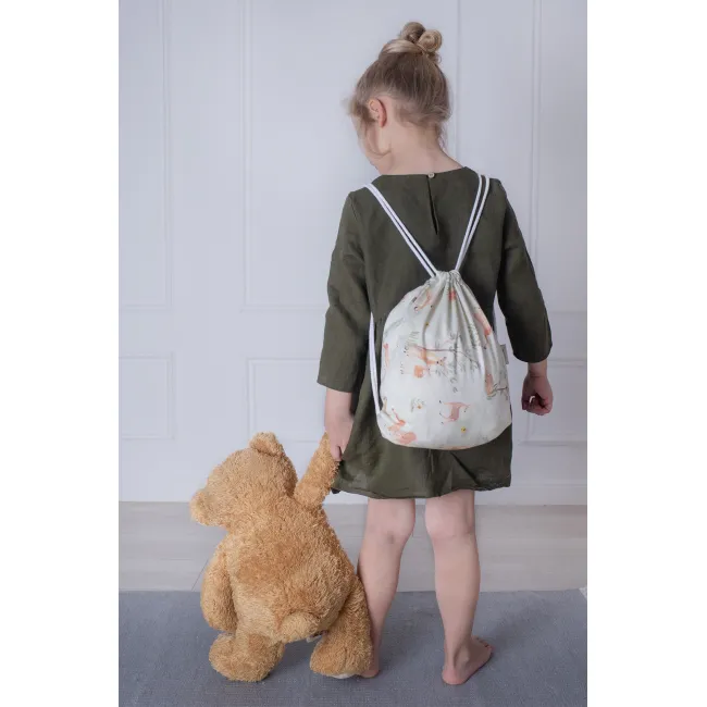 Paturica Pentru Copii Nature Bambus By Amy Cu Doua Fete, 100x70cm + Cadou Rucsacel Comori Din Natura Pjb82726