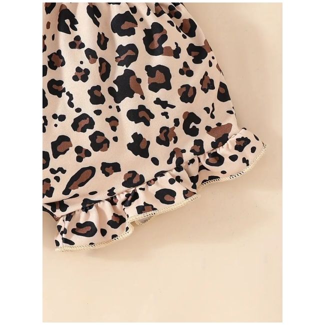 Set "daddy's girl" – body, pantaloni scurti si bentita cu imprimeu leopard mbtu107-r1