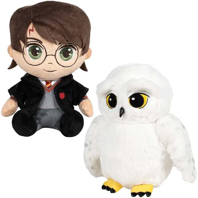 Set 2 jucarii de plus Harry Potter si Hedwig, 16 cm