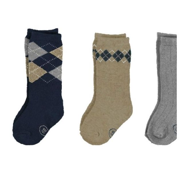 Set 3 perechi sosete, Bleumarin/Bej/Gri (10102), 6 luni