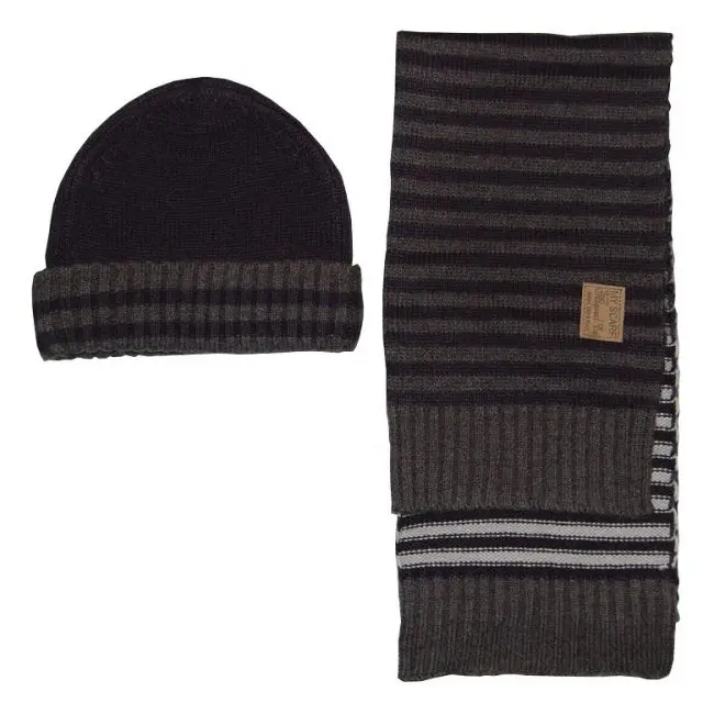 Set caciula & fular, Bleumarin/Gri (9833), 6 luni