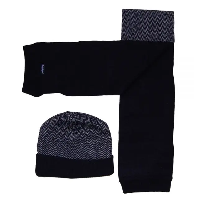 Set caciula & fular bleumarin (10105), 6 luni