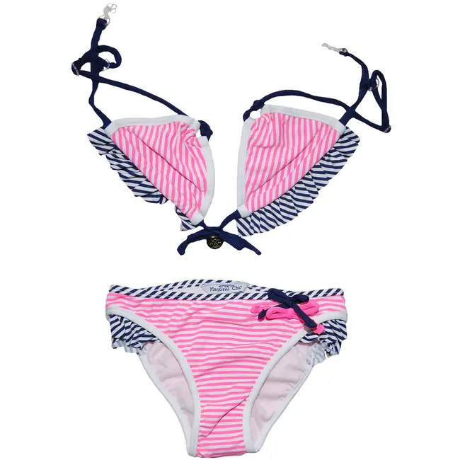 Costum de baie 2 piese Roz/Alb/Bleumarin (3751), 9 ani, 134 cm