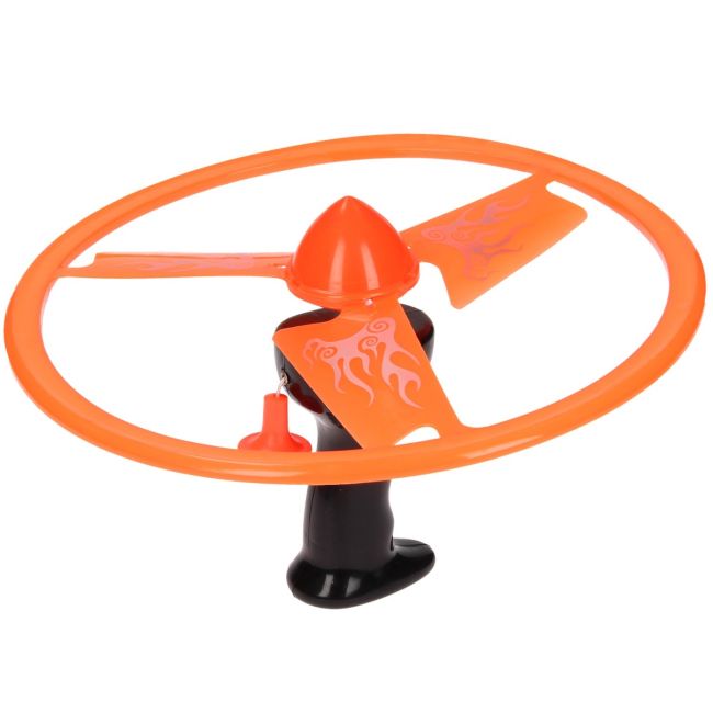 Disc zburator luminos cu dispozitiv de lansare, portocaliu, 25 cm