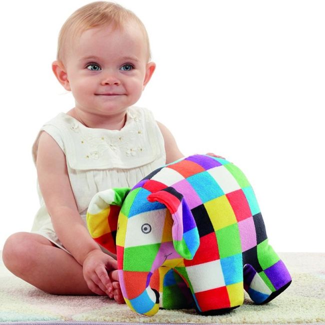 Jucarie din plus Elefantul Elmer, 21 cm