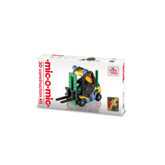 Jucarie de construit mic-o-mic 3D Stivuitor 089.087, 18 cm