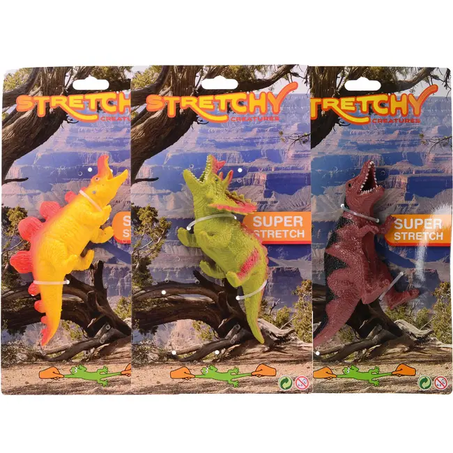 Set 3 dinozauri super elastici din silicon, 16 - 19 cm