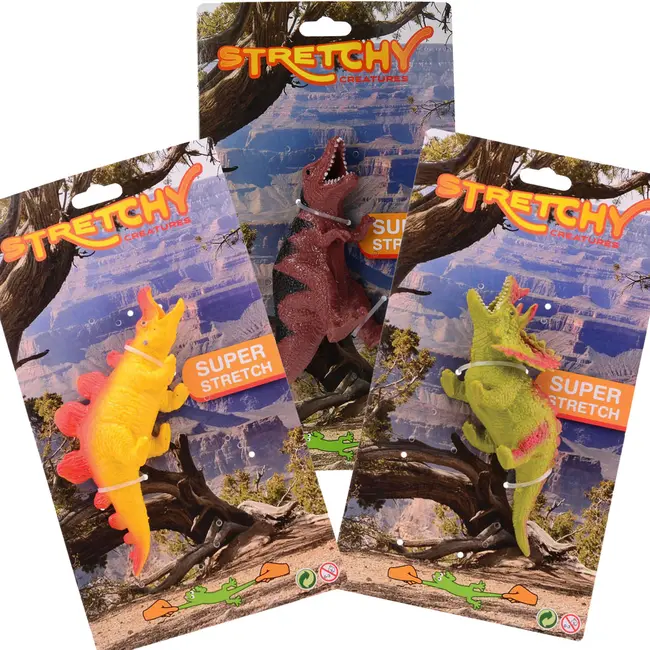 Set 3 dinozauri super elastici din silicon, 16 - 19 cm