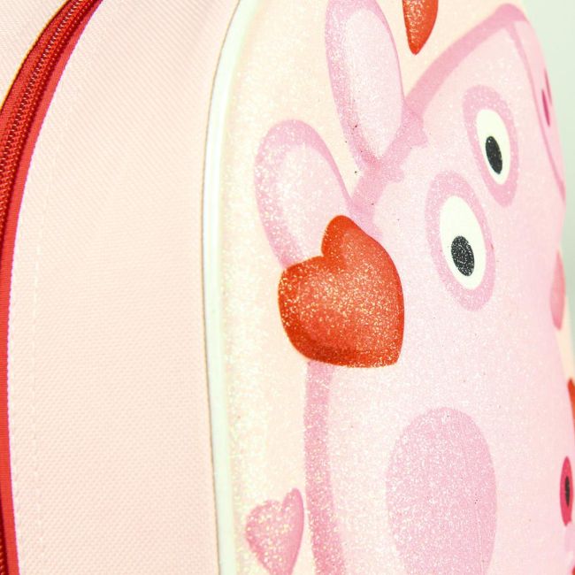 Rucsac Cerda Peppa Pig 3D Premium, 25 x 31 x 10 cm, roz/rosu